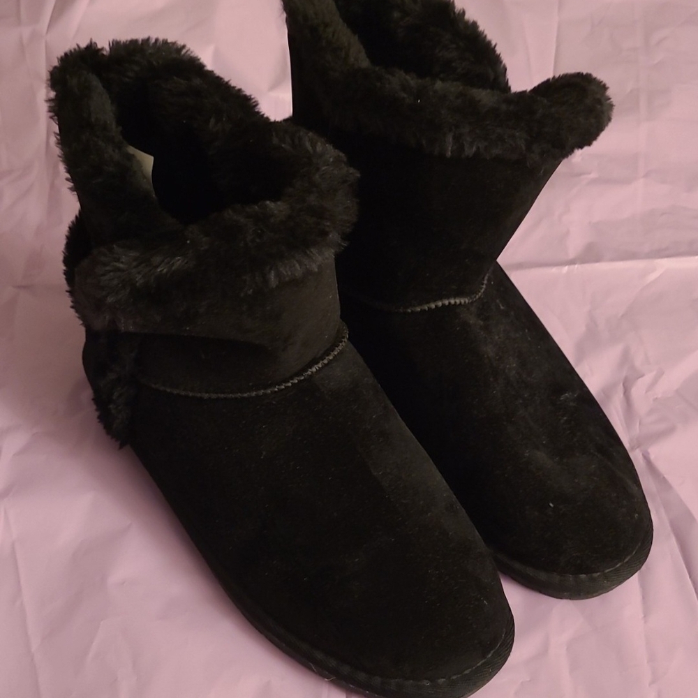 Sugar Black Faux Fur Boots